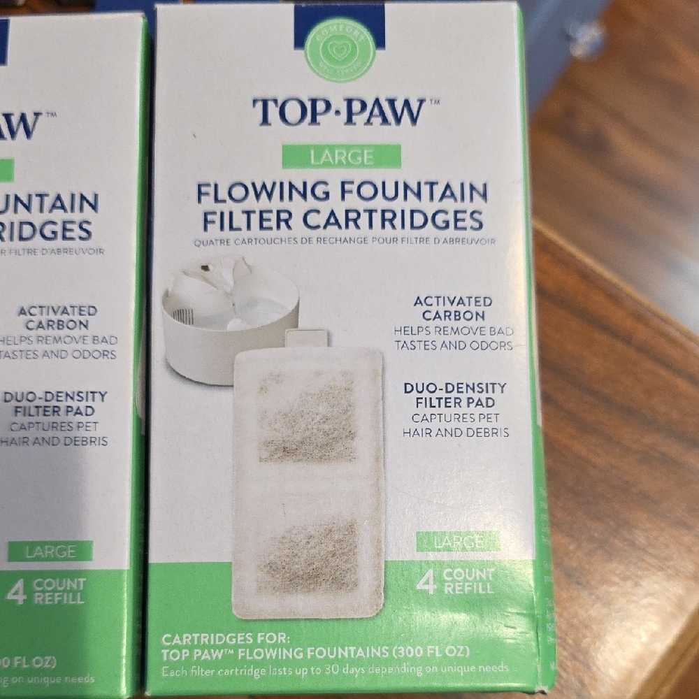 Top Paw Large Flowing Fountain Filter Cartridges - White and Green